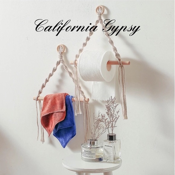 Macrame Bohemian Towel Toliet Paper Holder - Picture 2 of 5